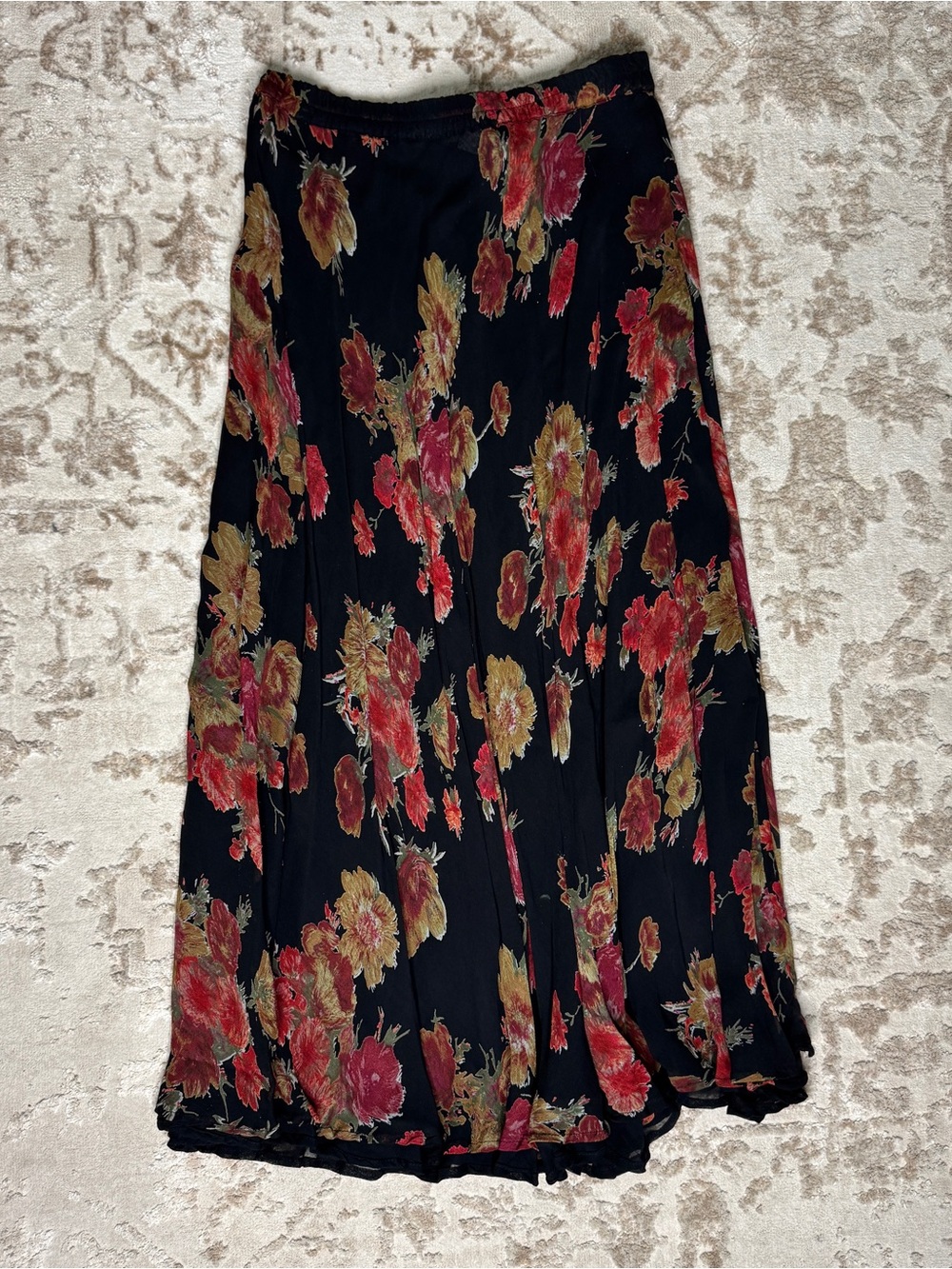 Vintage 1990s Floral Maxi Skirt